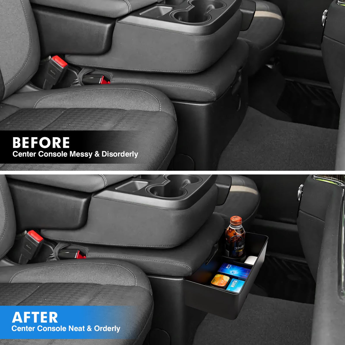 Autorder side profile demonstrating snug fit under console for stability