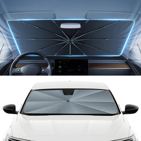 Autorder front view installed on Accord windshield showing full coverage and cooling benefit