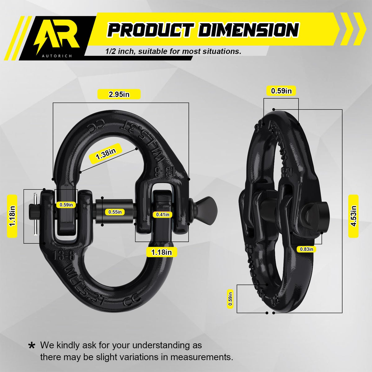 AUTORICH close-up of pin-and-clip design for fast tool-free installation benefit