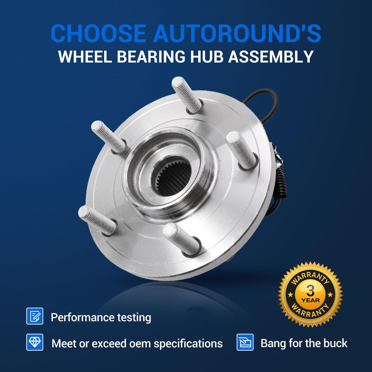 Autoround 513273 ABS tone ring visible to maintain wheel speed sensor function