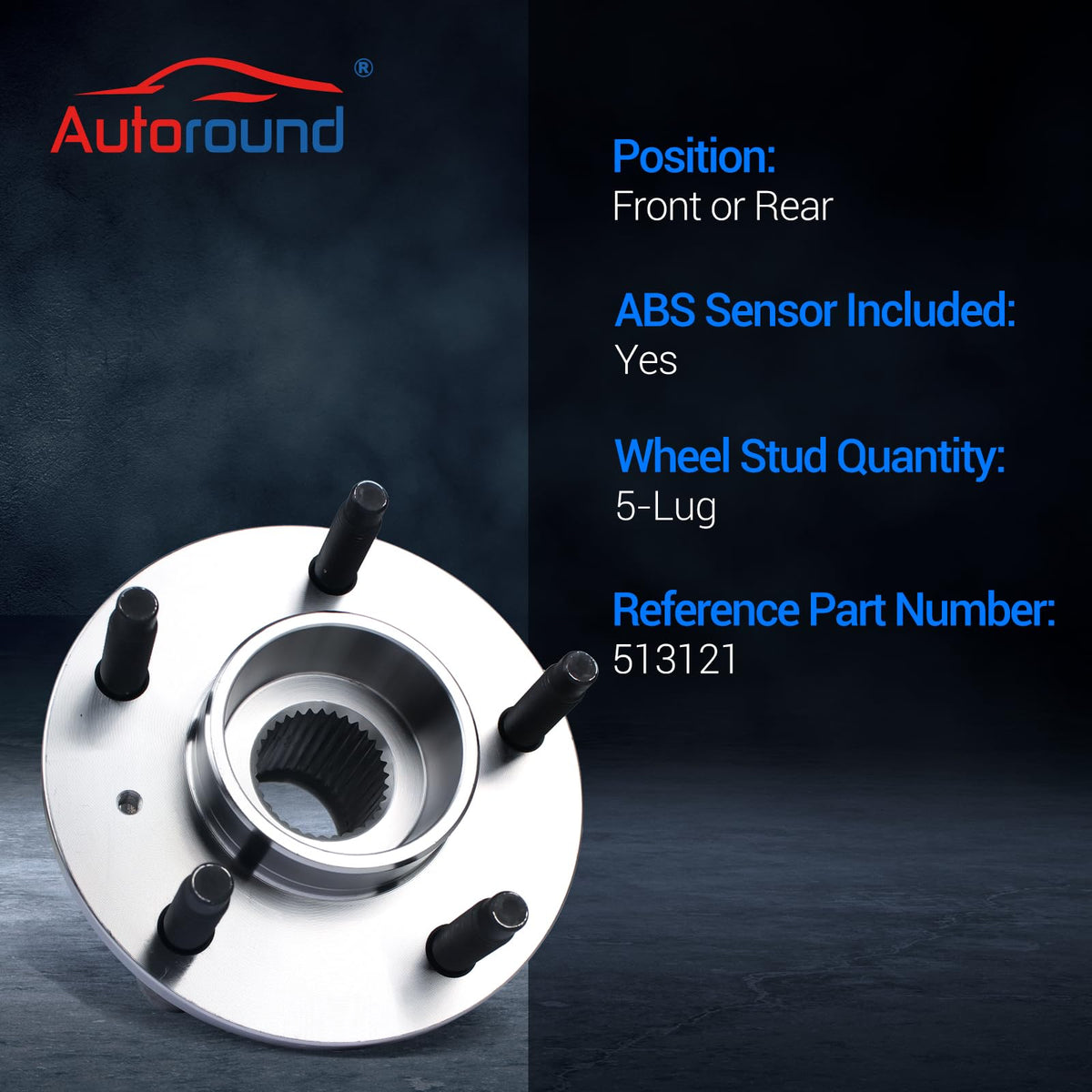Autoround ABS tone ring detail showing ring teeth and reliable wheel speed sensing