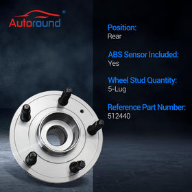 Autoround ABS tone ring detail visible on hub for accurate wheel-speed sensing benefit