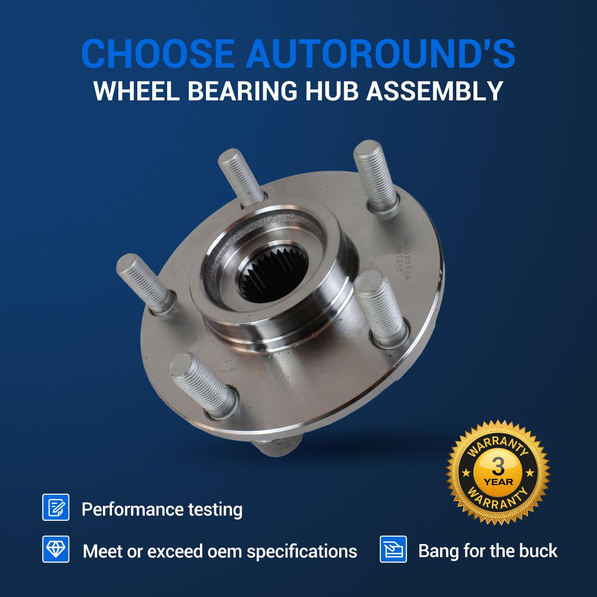 Autoround backside bearing housing view showing sealed bearing for long-lasting performance