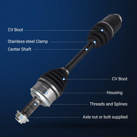 Autoround CV axle outboard joint closeup revealing boot and clamps for long-lasting protection