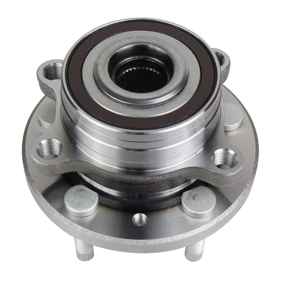 Autoround hub assembly front view showing flange and studs for easy replacement