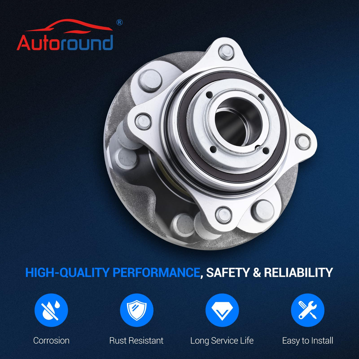 Autoround hub 6-lug bolt pattern closeup ensuring proper wheel mounting