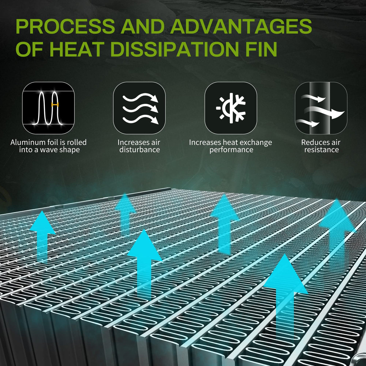 AUTOSAVER88 close-up multi-louvered fins showing improved cooling efficiency