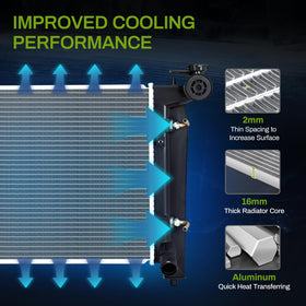 AUTOSAVER88 radiator installed in an engine bay demonstrating direct-fit replacement