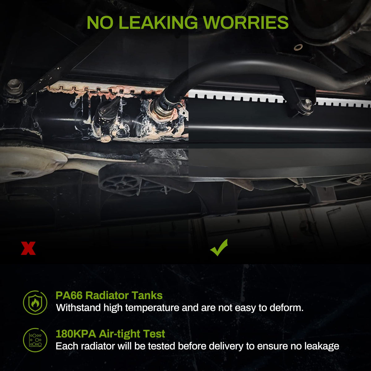 AUTOSAVER88 radiator dimensions and scale beside ruler to confirm fitment accuracy