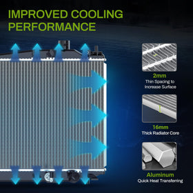 AUTOSAVER88 radiator installed in Civic engine bay illustrating proper fit and clearance