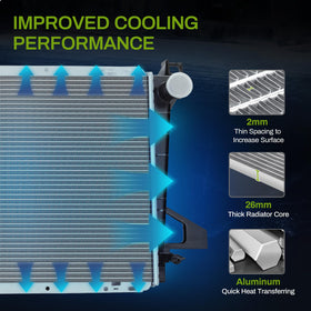 AUTOSAVER88 radiator installed in Ford F-150 illustrating direct-fit replacement benefit