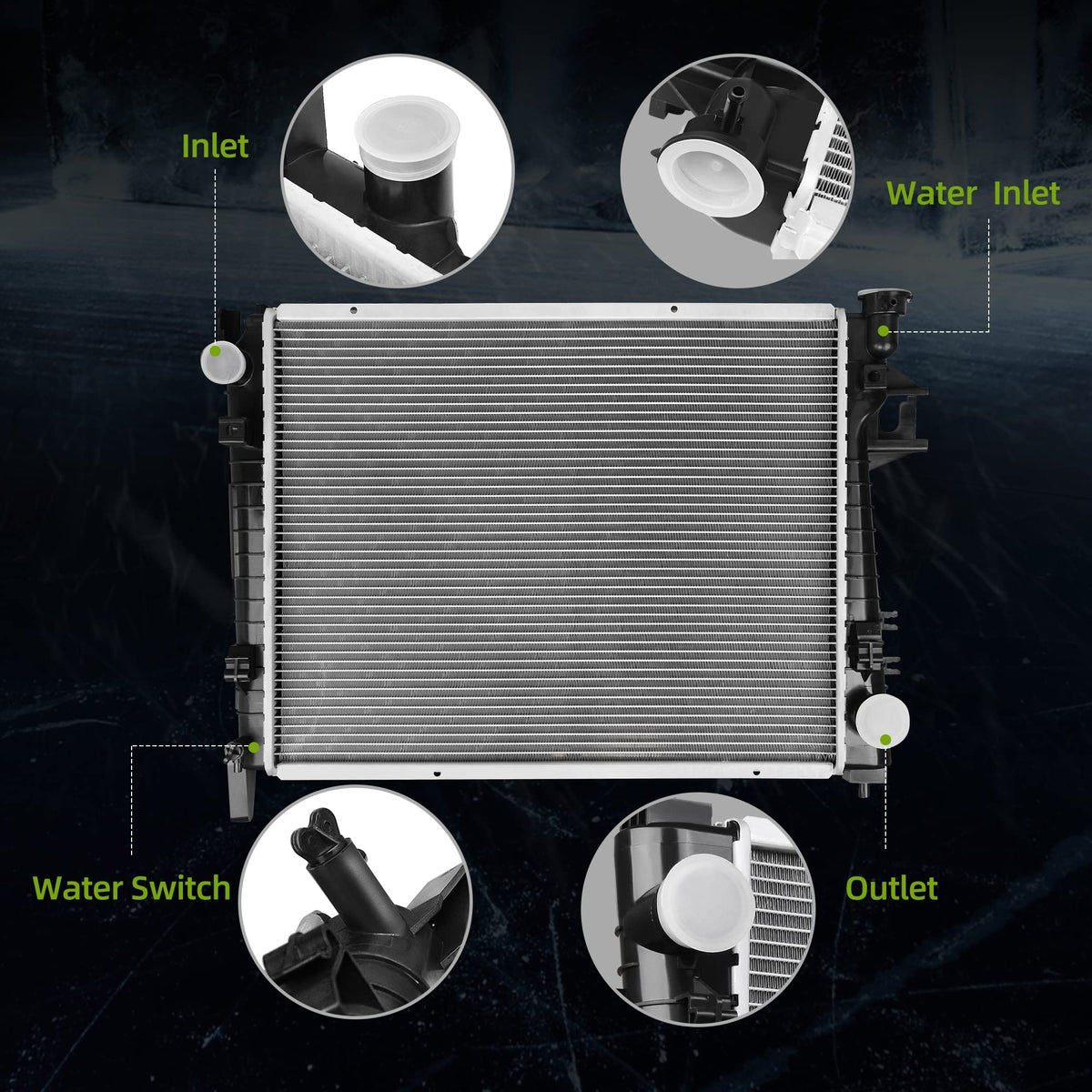 AUTOSAVER88 radiator plastic tank detail highlighting reinforced material and leak resistance
