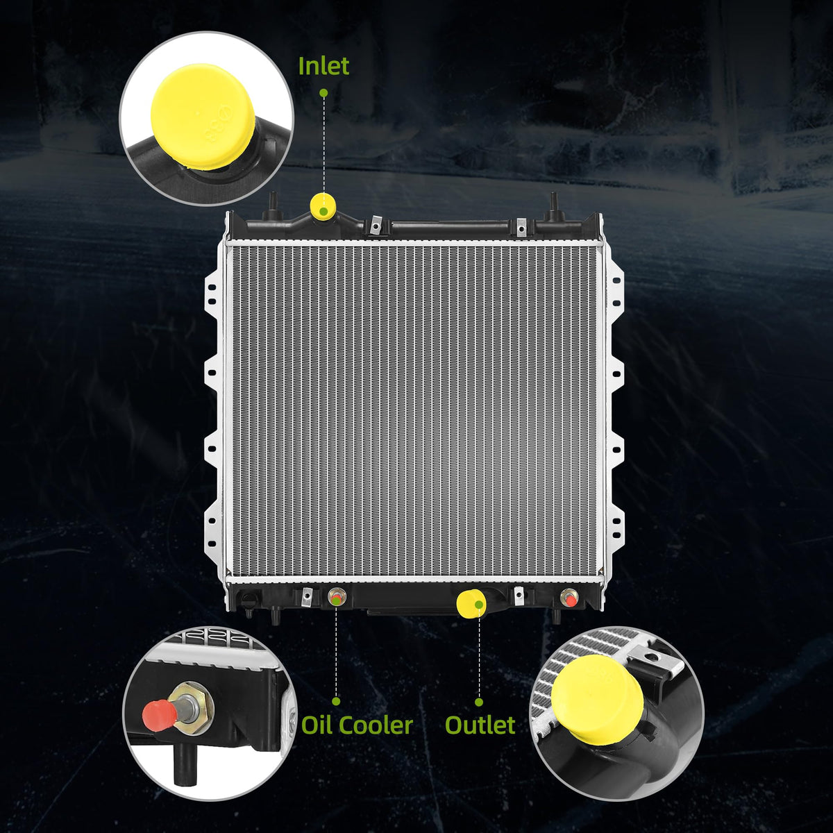AUTOSAVER88 radiator next to tape measure showing size and scale for fit verification