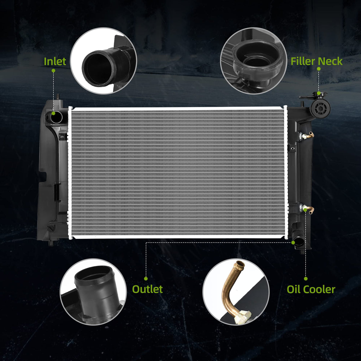AUTOSAVER88 top tank and inlet detail showing OEM-style hose alignment and fit