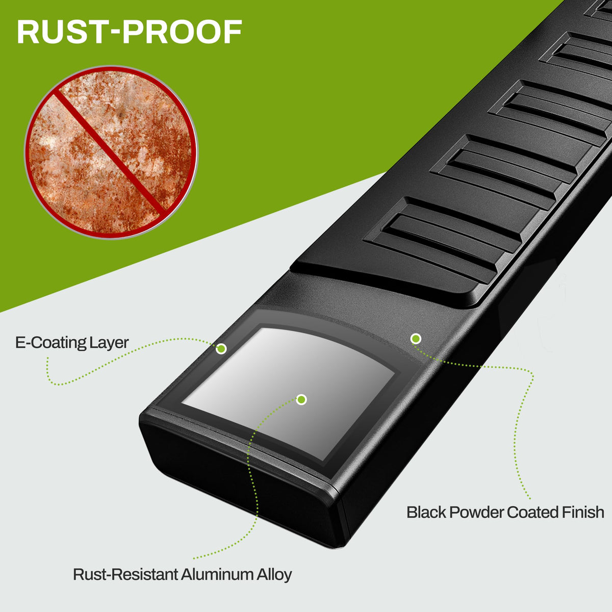 AUTOSAVER88 powder-coat finish close-up showing corrosion resistance and long-lasting look benefit