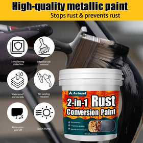 Autosel being brushed onto trailer metal demonstrating fast rust conversion