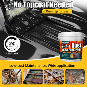 Autosel before and after metal panel illustrating rust transformation benefit