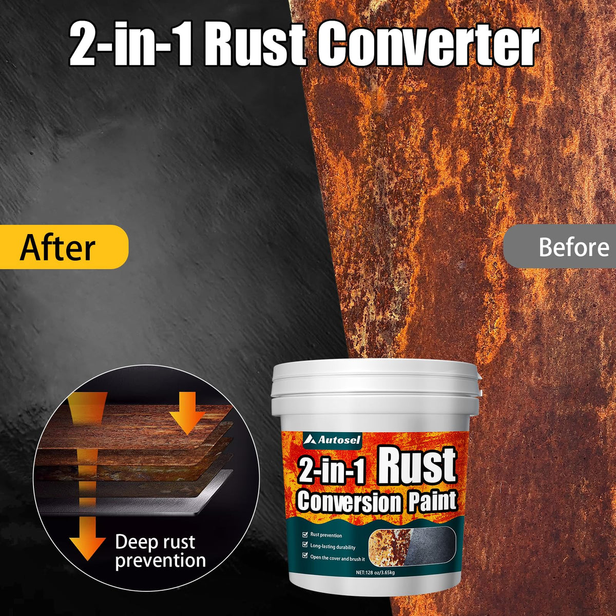 Autosel paint close-up texture showing smooth black finish for protection