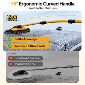 AutoShark chenille microfiber mop head close-up holding soap and lifting grit benefit