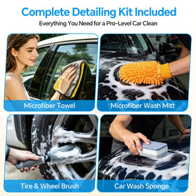 AutoShark kit being used to clean an SUV roof with comfort