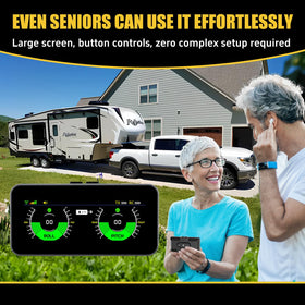 AUTOSIRS portable display on vehicle dashboard enabling remote leveling control