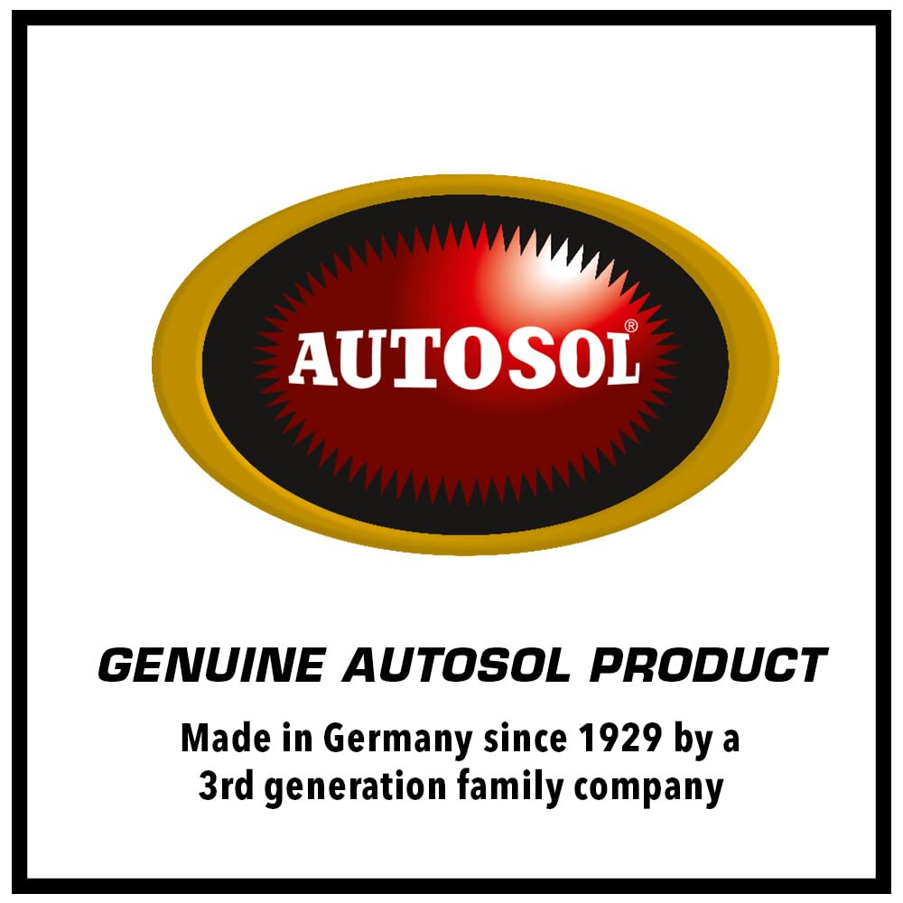Autosol Utosol on polished exhaust in use, restoring shine and reducing blueing