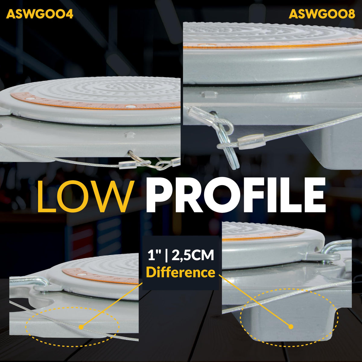 AUTOSOLO low-profile plate with a car wheel driven on, improving clearance for lowered cars