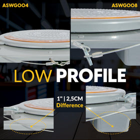 AUTOSOLO low-profile plate with a car wheel driven on, improving clearance for lowered cars