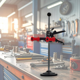 AUTOSOLO in a workshop on a vehicle illustrating faster, safer alignment setup