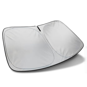 Autotech Park front view of custom-fit sunshade protecting windshield