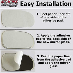 AutoTruckMirrorsUnlimited adhesive pad contour view, strong adhesion benefit