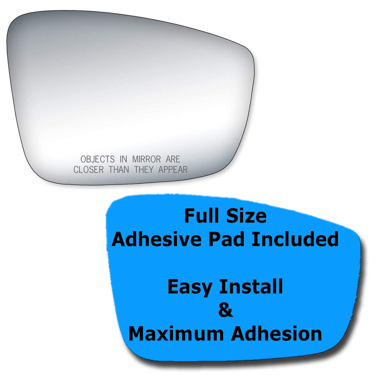 AutoTruckMirrorsUnlimited front packaging showing passenger-side glass, clear replacement benefit