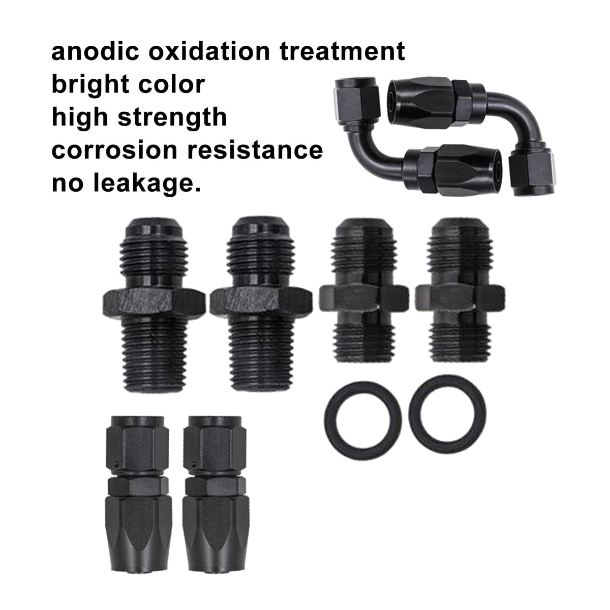 Autoutfit straight and 90-degree AN ends laid out for routing flexibility benefit