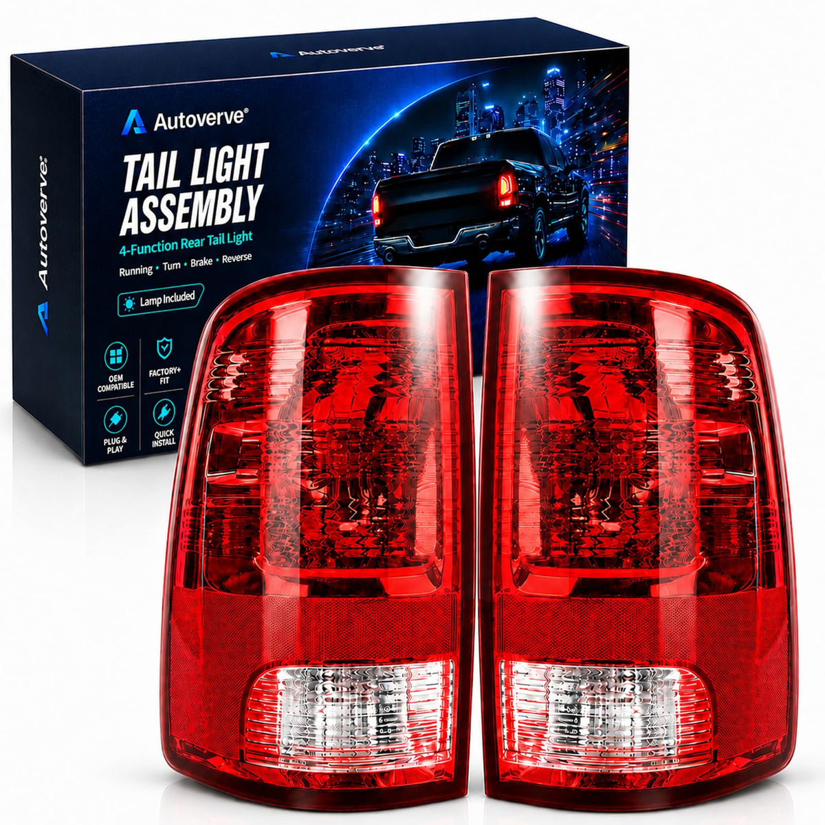 Autoverve front view tail light assembly showing clean lens and exact fit