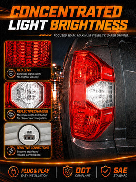 Autoverve tail light on truck at night showing bright rear visibility improvement