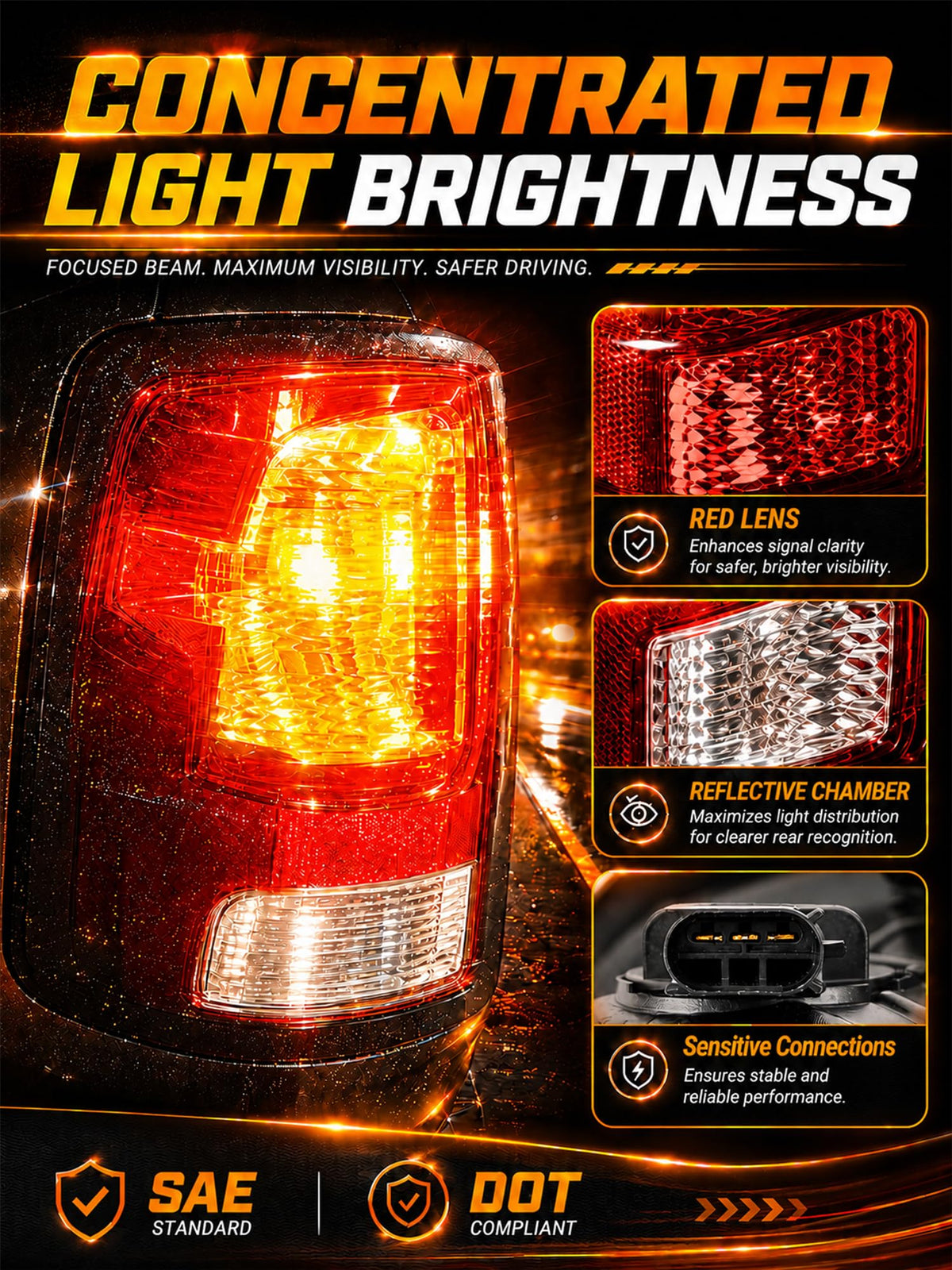 Autoverve packaged tail light with warranty card conveying protected purchase