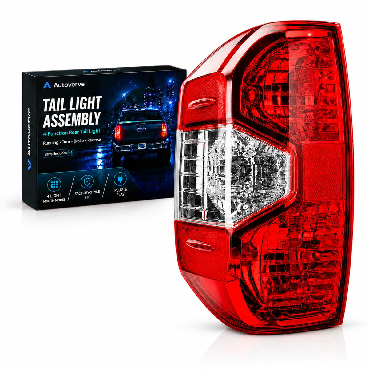 Autoverve front view of left rear tail light showing clean fit and restored appearance