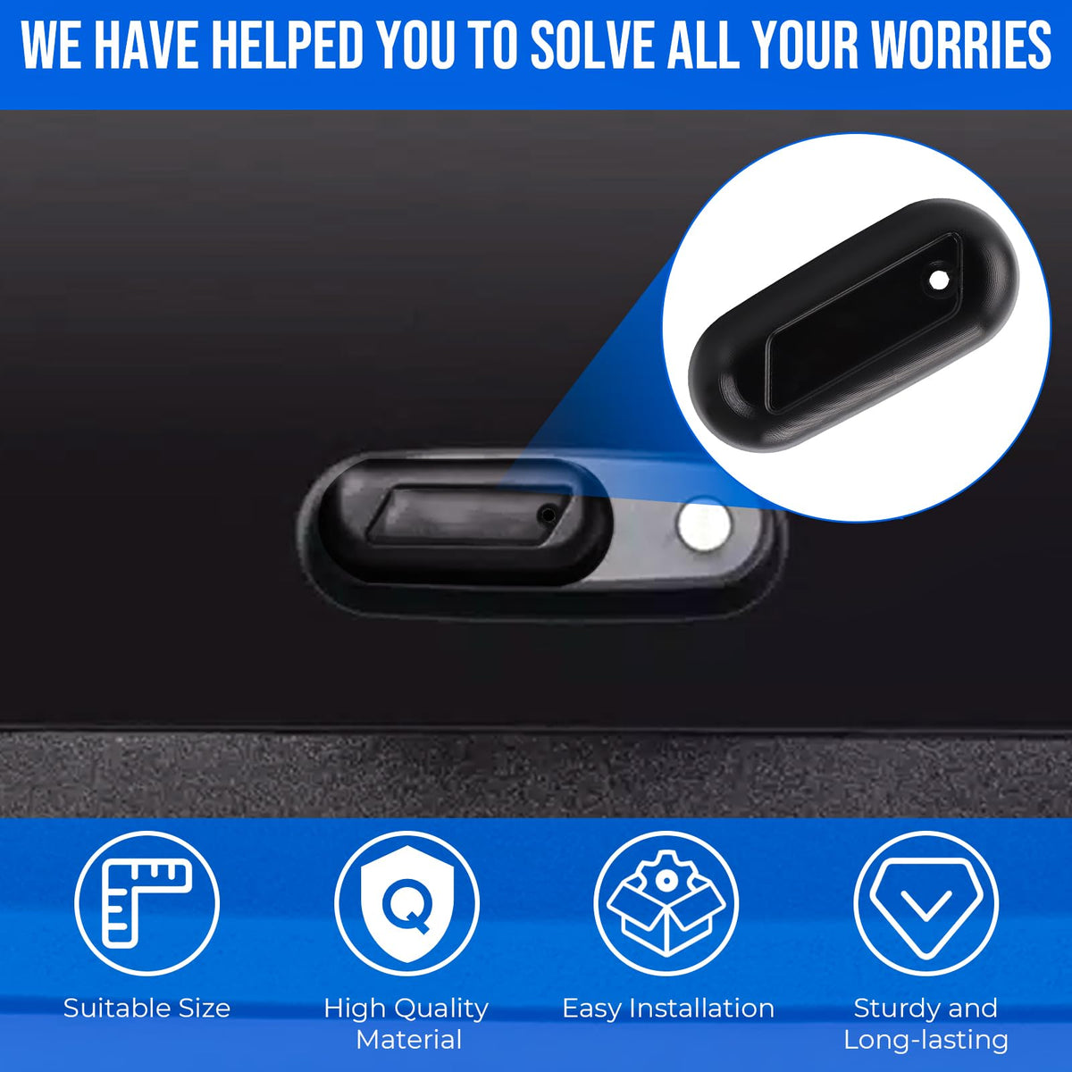 AUTOVIC handle installed on a tonneau lid demonstrating secure, flush mounting