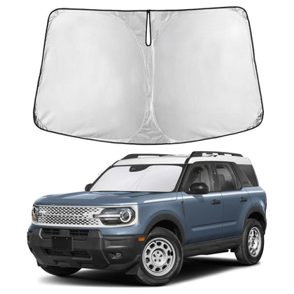 Autovir front view on Bronco Sport windshield shows full coverage and heat reduction