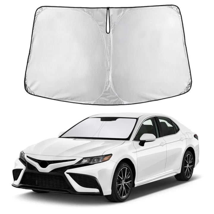 Autovir front view showing full Camry windshield fit and immediate cooling benefit