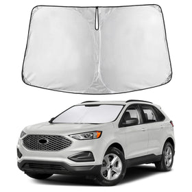 Autovir front view showing full sun shade fit for Ford Edge, protects interior