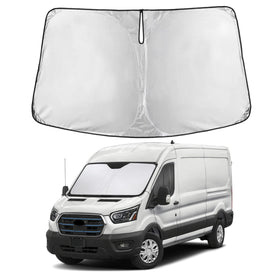 Autovir front view of fitted sun shade offering full windshield coverage and UV protection