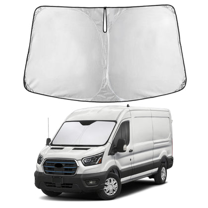 Autovir front view of fitted sun shade offering full windshield coverage and UV protection