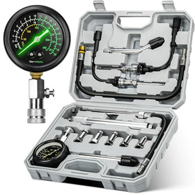 AUTOWN compression tester front view showing gauge and hose for clear readings