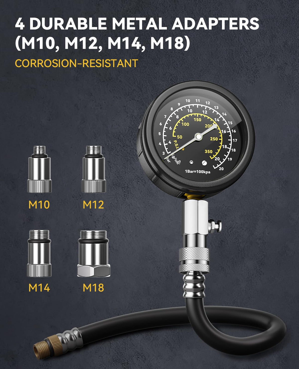 AUTOWN gauge quick-release valve detail ensuring safe pressure release
