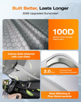 AUTOWOEL folded shade compact in storage pouch showing easy portability benefit