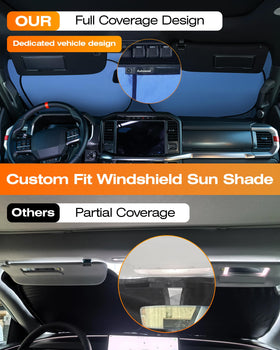 AUTOWOEL folded shade in storage bag illustrating compact size and easy transport