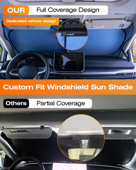 AUTOWOEL folded shade with storage bag compact for trunk storage and easy transport