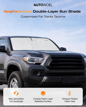 AUTOWOEL lifestyle shot in a parking lot showing everyday sun protection benefit