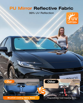 AUTOWOEL mirror area hook-and-loop opening wrapping rearview mirror for improved coverage